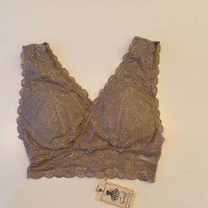 Easel Lace Bralette in Soft Brown